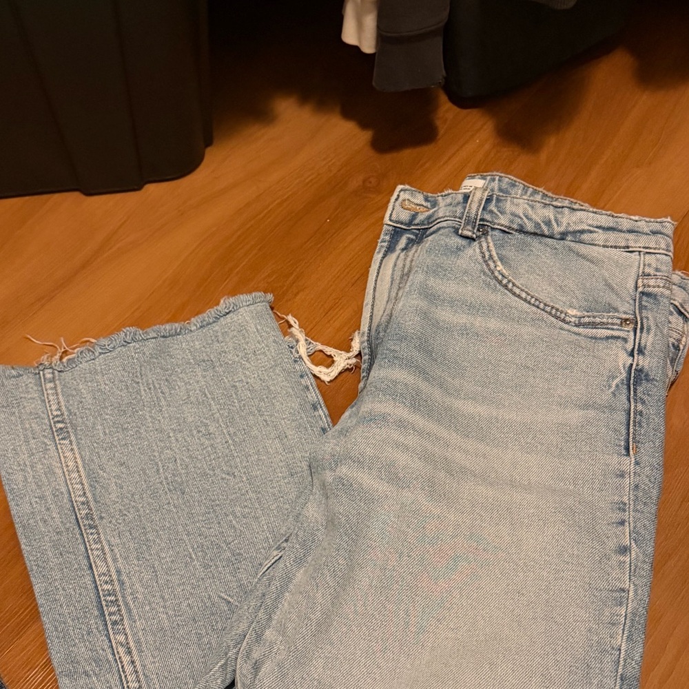 Zara Light Blue Straight Leg Women's Jeans
